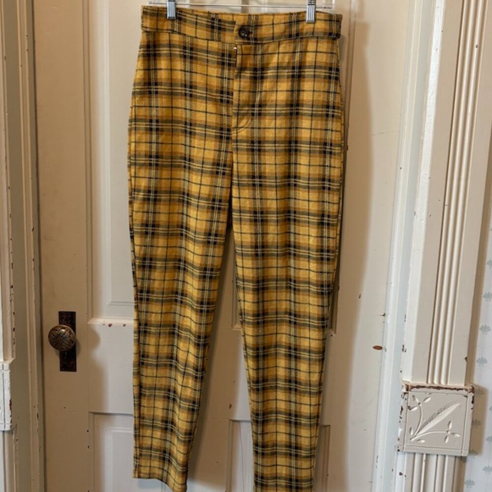 Forever 21 | Soft Plaid Pants - Yellow - L